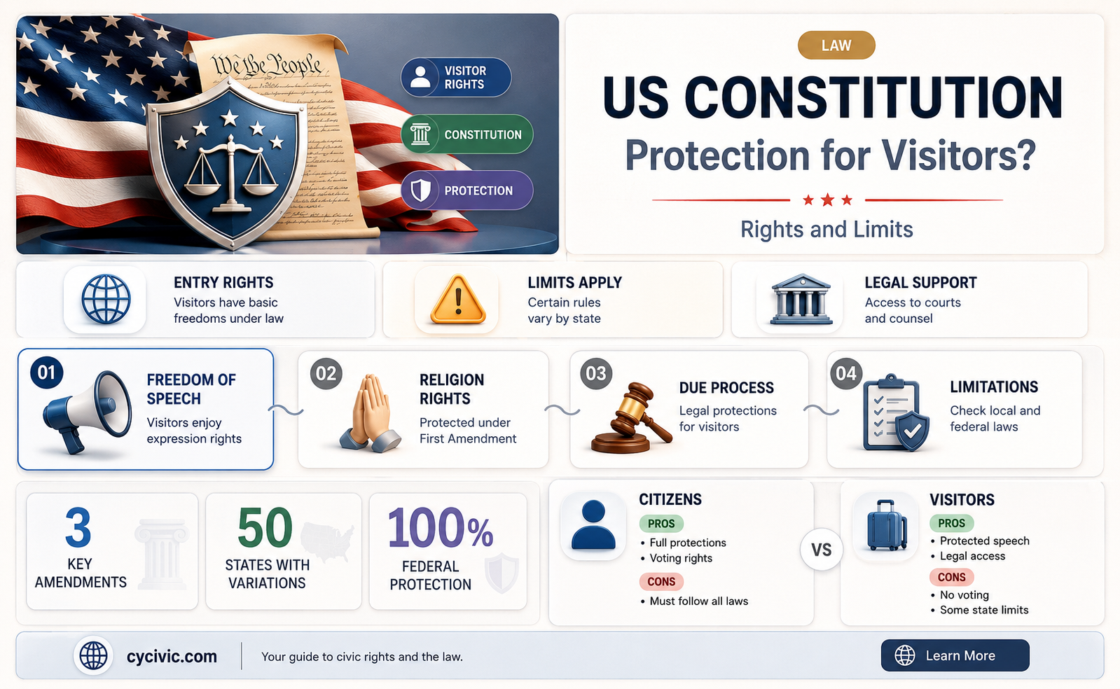 are visitors to the us protected by the constitution