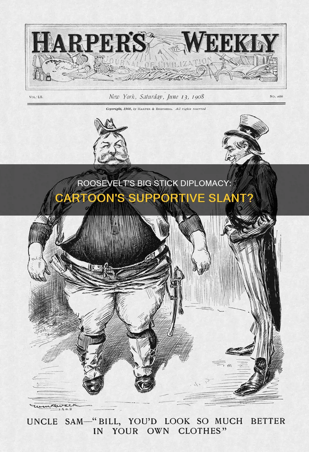 was big stick diplomacy cartoon supportive of roosevelt
