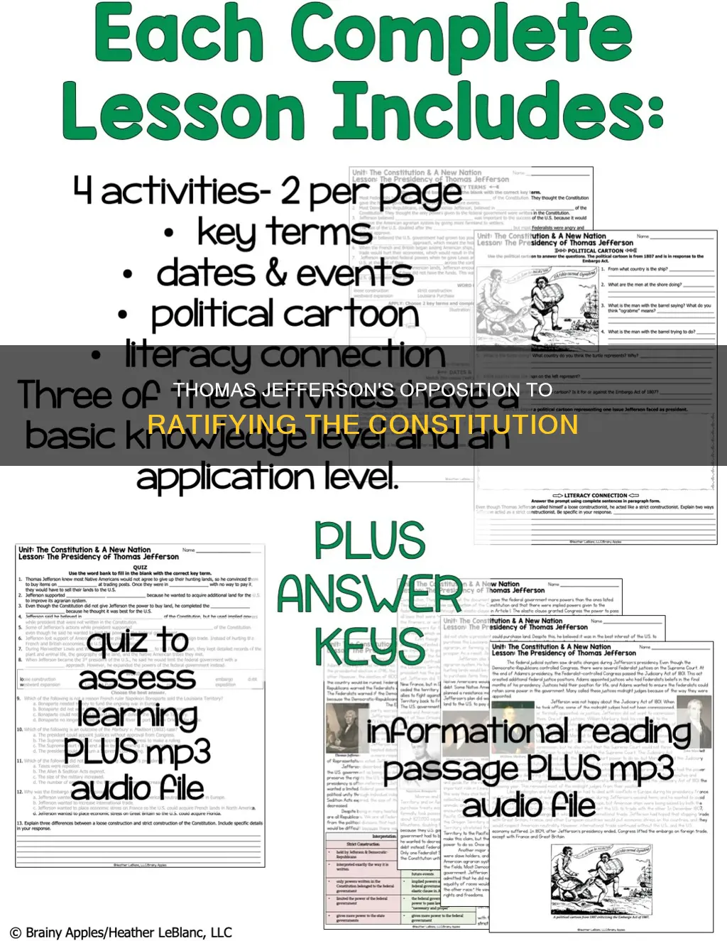 was thomas jefferson against the ratification of the constitution