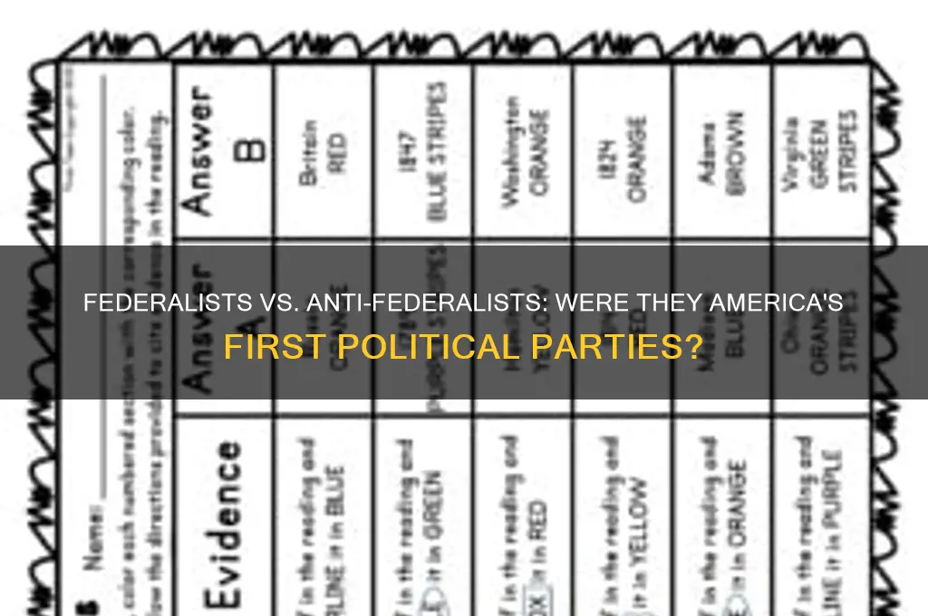 were anti federalists and federalists political parties