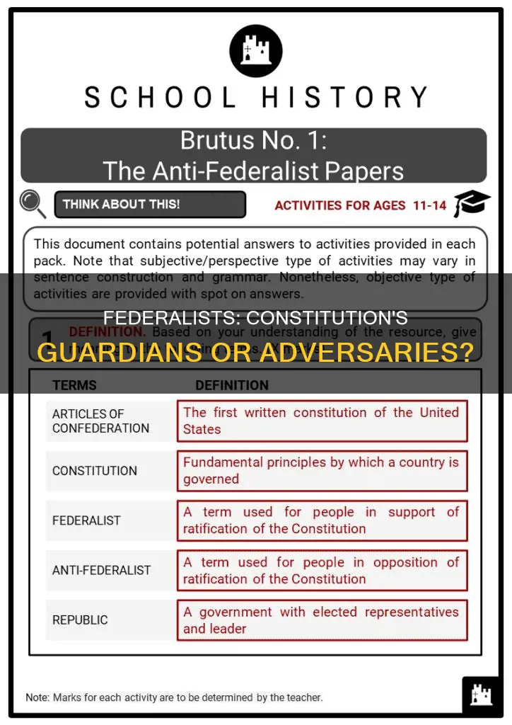 were federalists supporters of the constitution