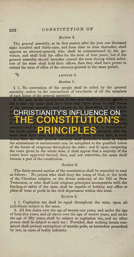 were the principles of the constitution based upon christianity