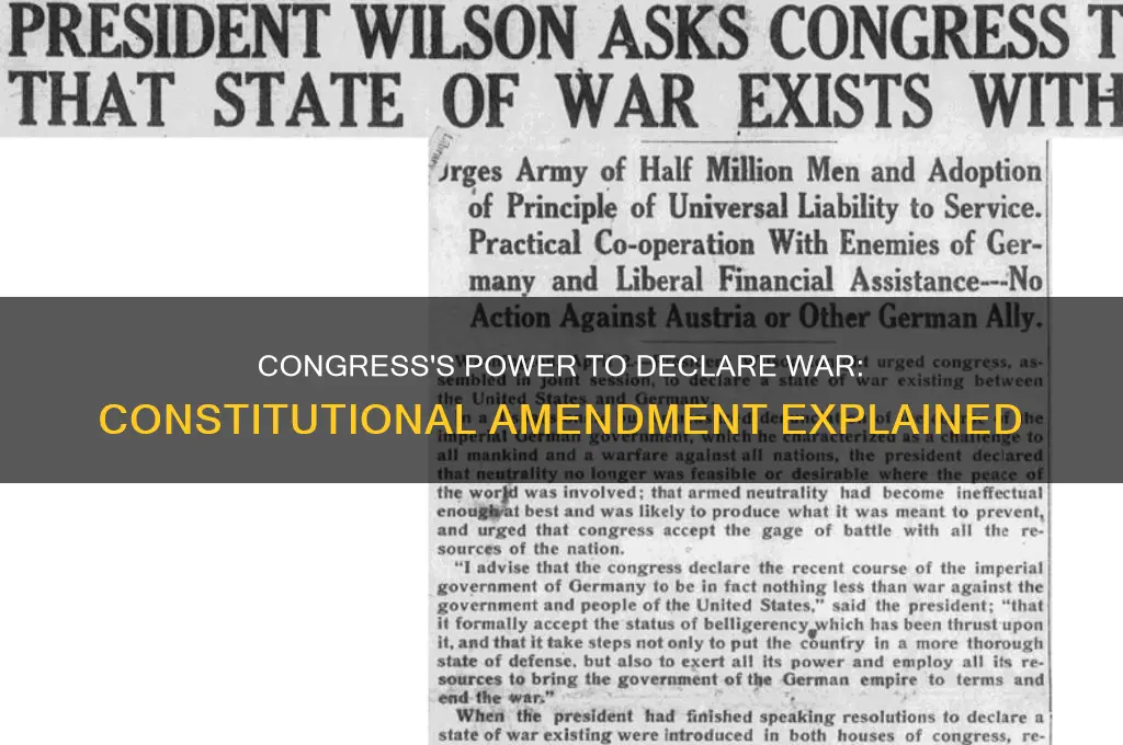 what amendment of the constitution allows congress to declare war