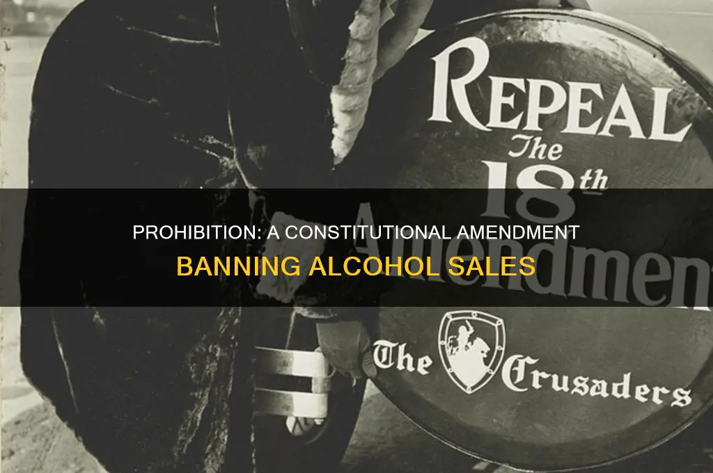 what amendment to the constitution banned the sale of alcohol