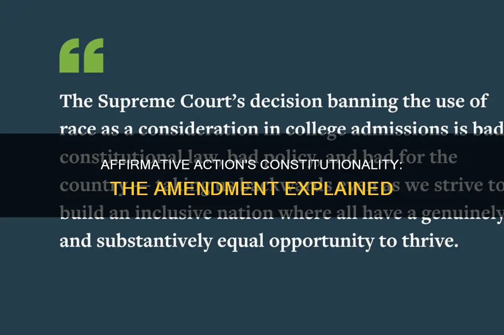 what amendment was affirmative action constitutional
