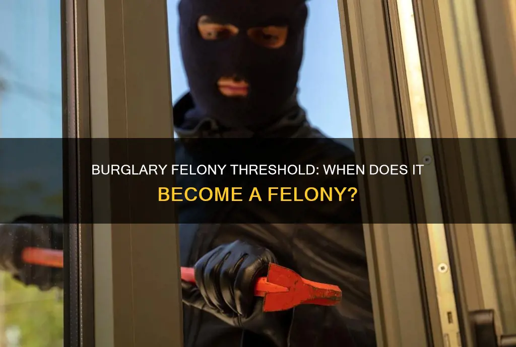 what amount constitutes a felony on an attempted burglery