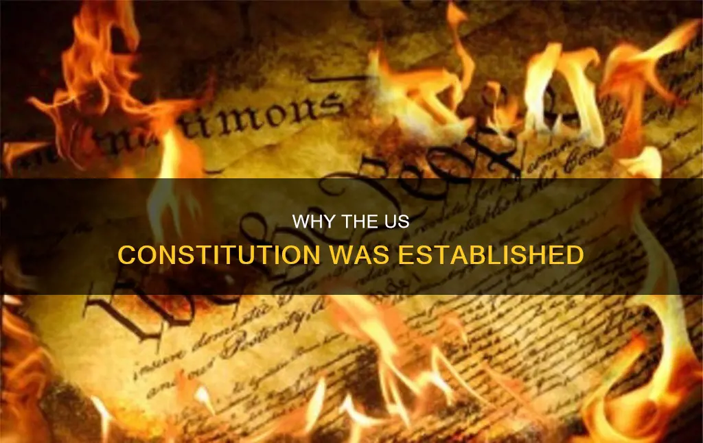 what are 6 reasons for establishing the us constitution