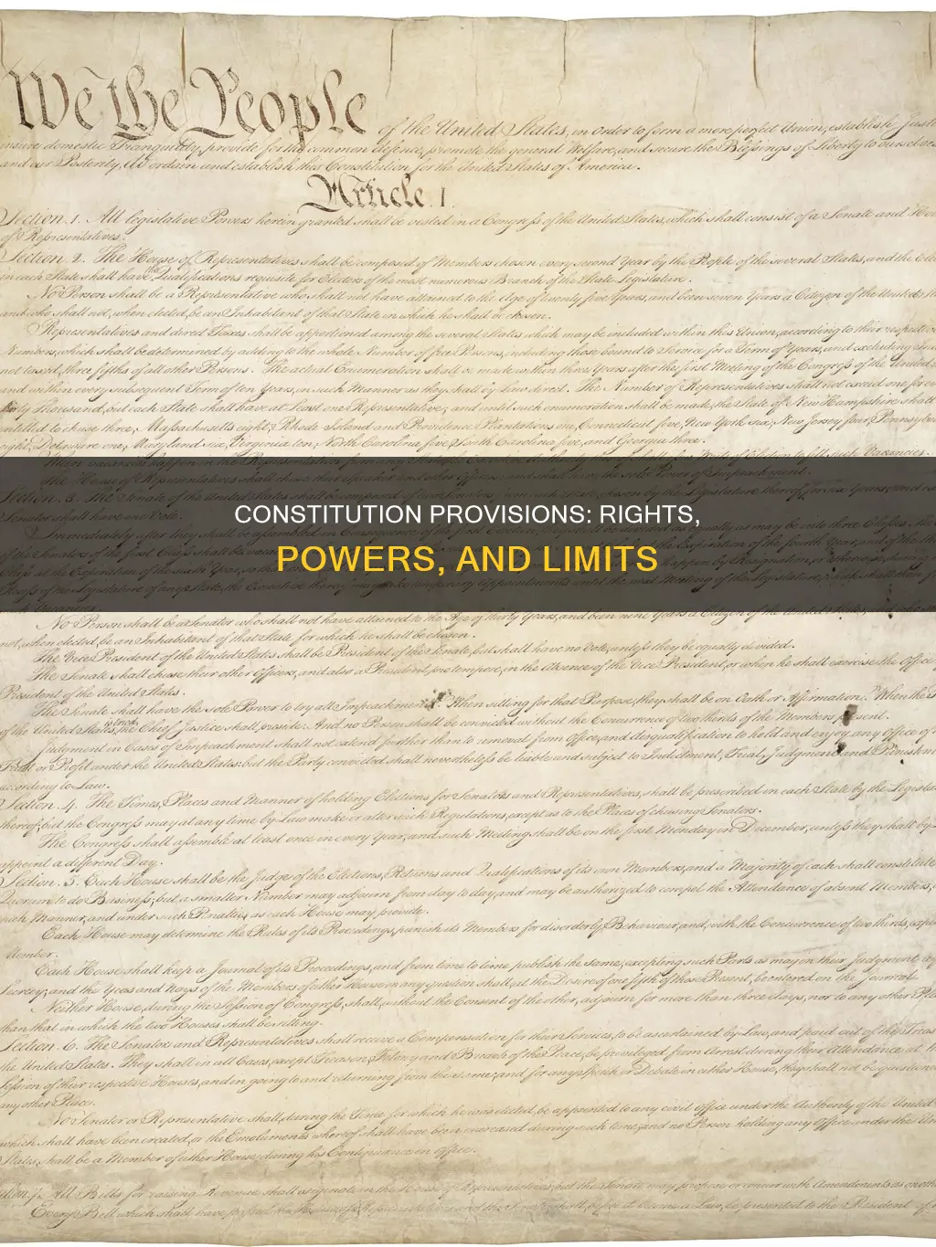 what are all the provisions included in the us constitution