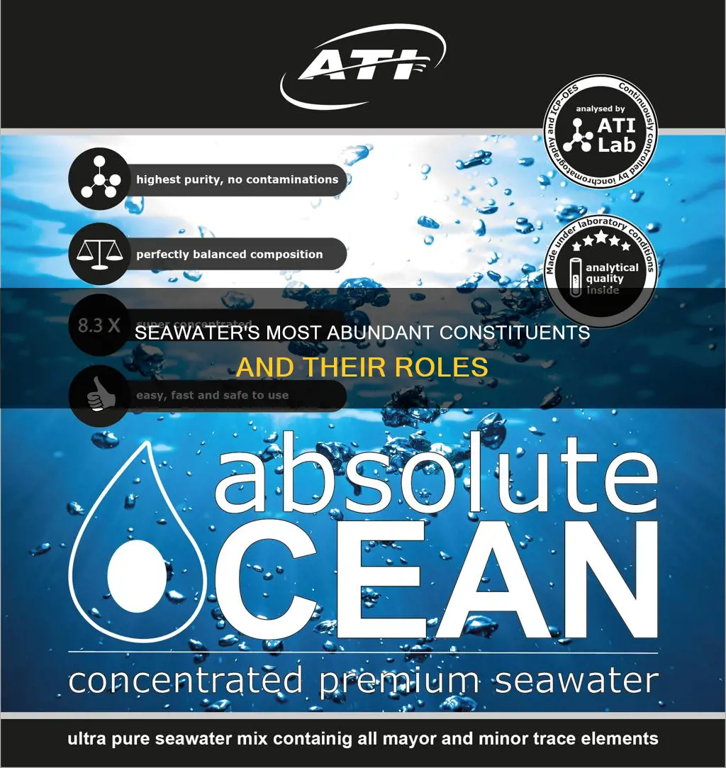 what are four seawater constitutents present in the highest concentration