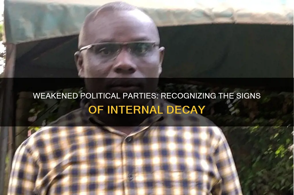what are signs of weakened political parties