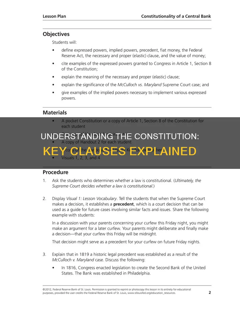what are some of the key clauses of the constitution