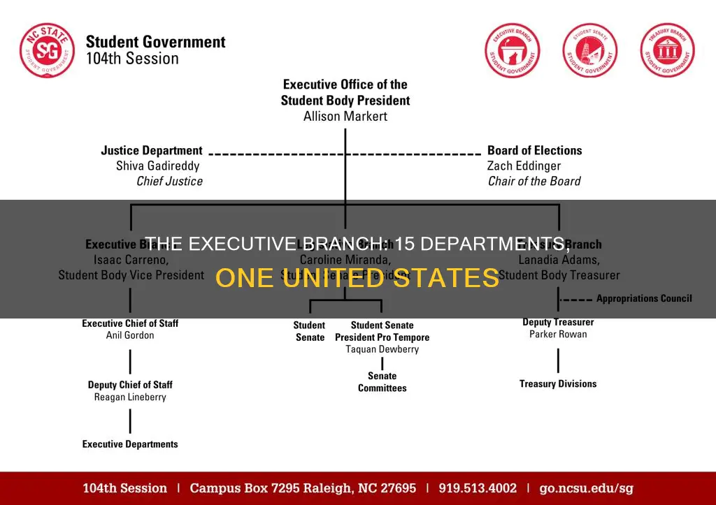 what are the 15 departments of the executive branch