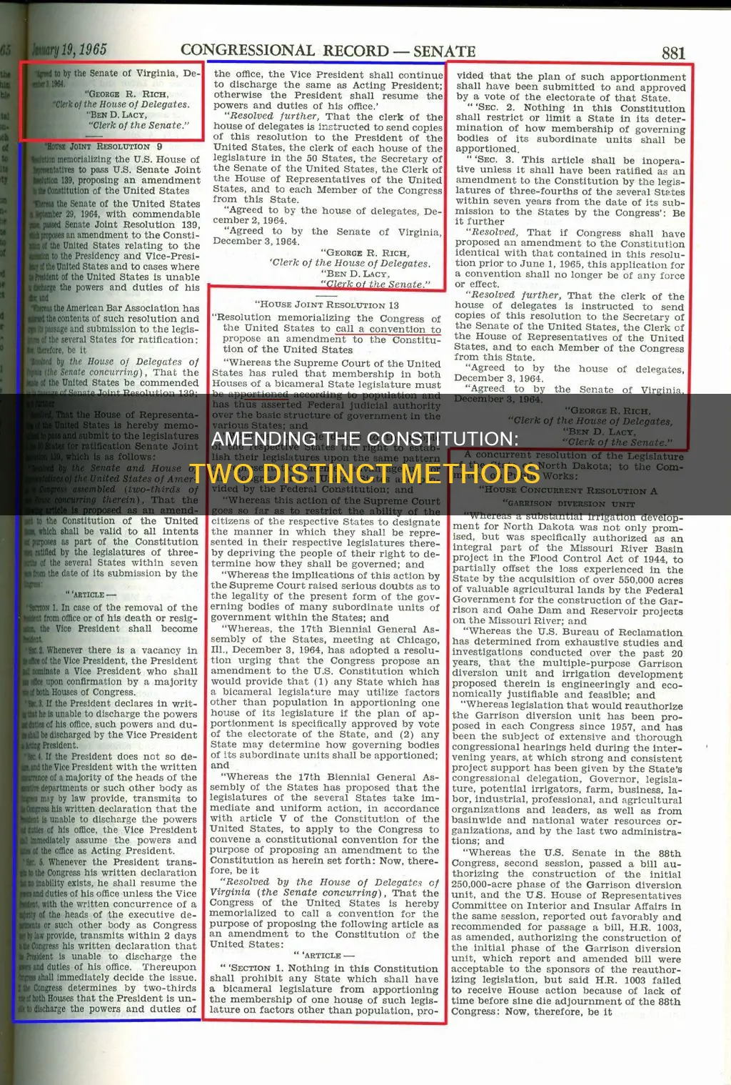 what are the 2 ways to ammend the constitution