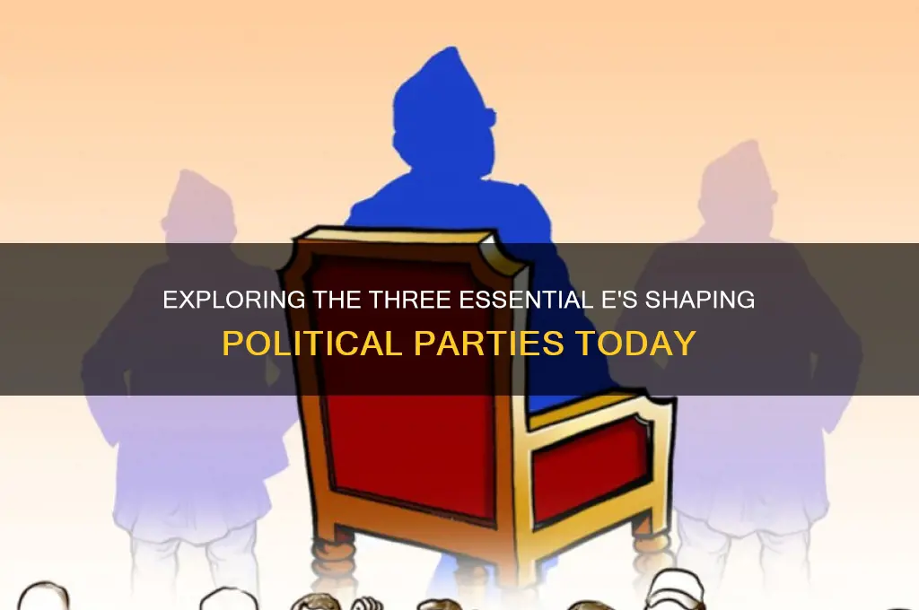 what are the 3 e of political parties