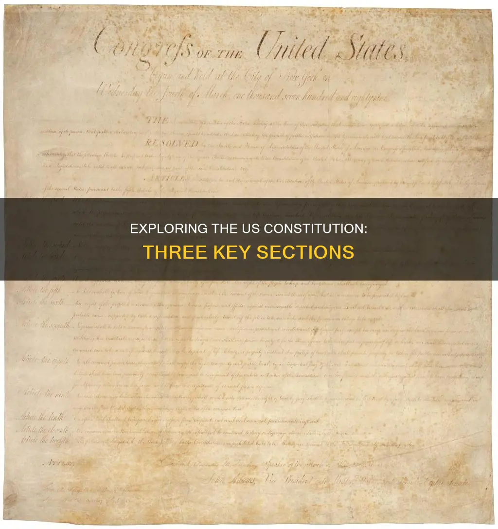 what are the 3 sections of the us constitution