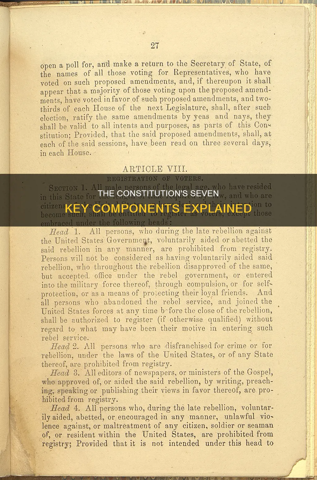 what are the 7 main parts of the constitution