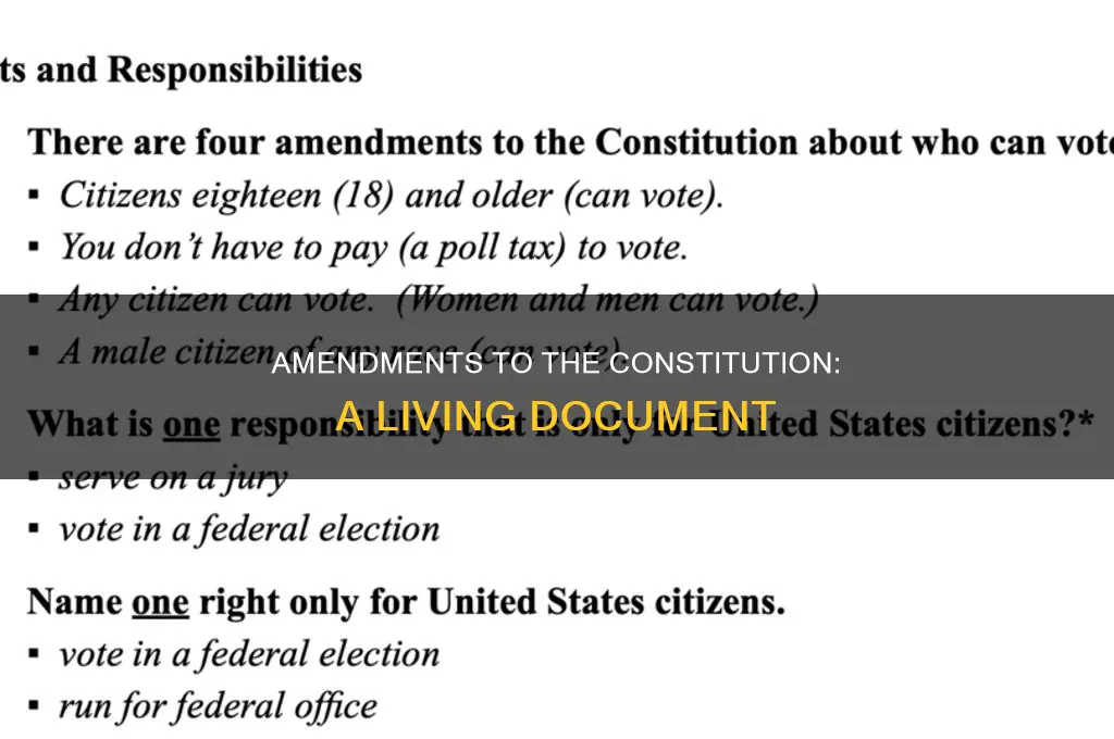 what are the amendments to the constitution answers com