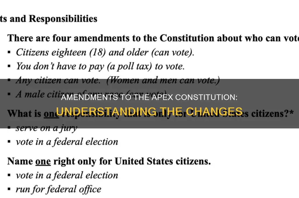 what are the amendments to the constitution apex