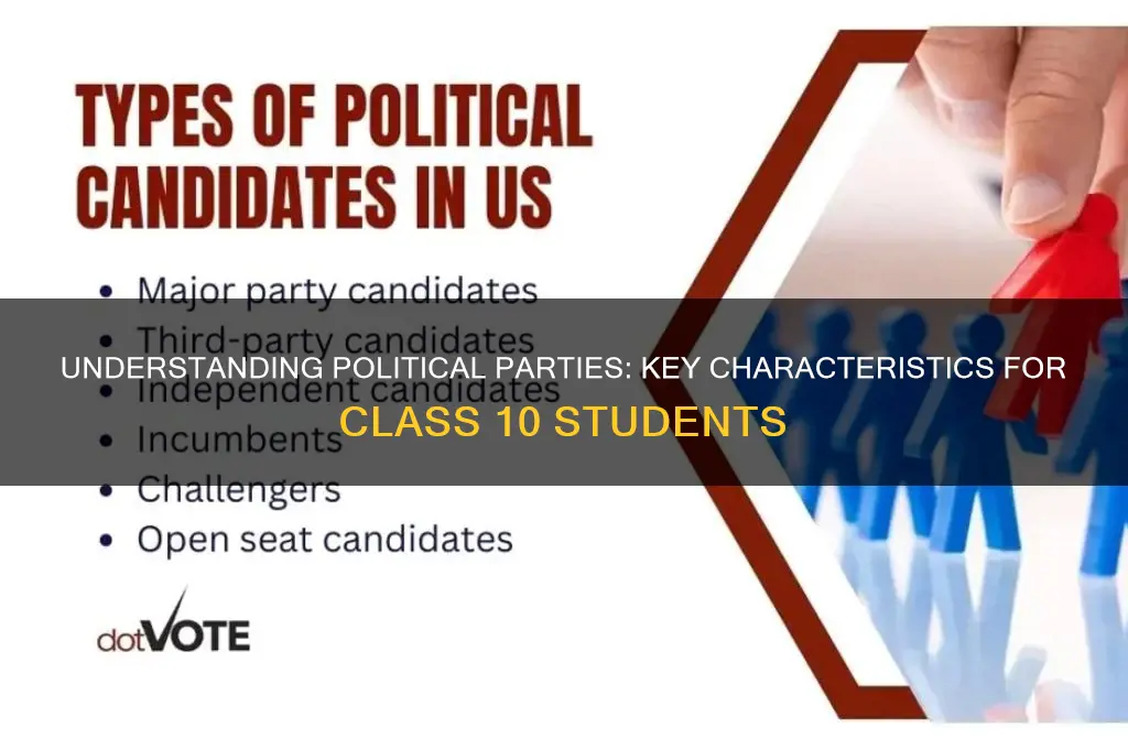 what are the characteristics of a political party class 10