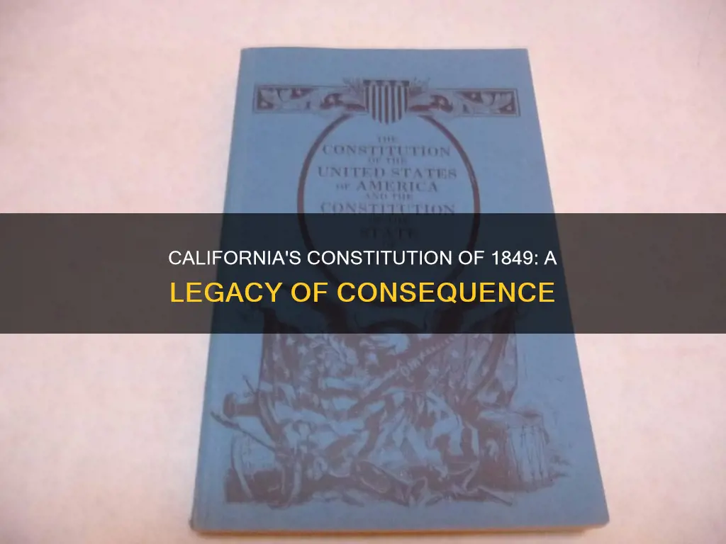 what are the consequences of the california constitution of 1849