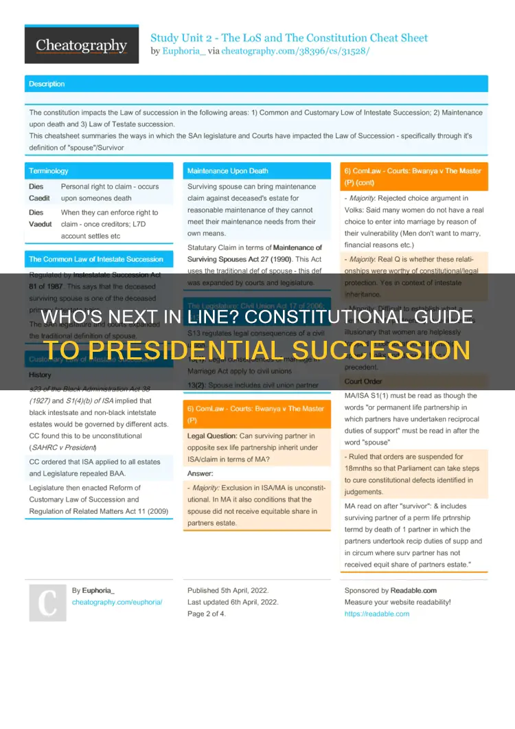 what are the constitutional provisions for presidential succession