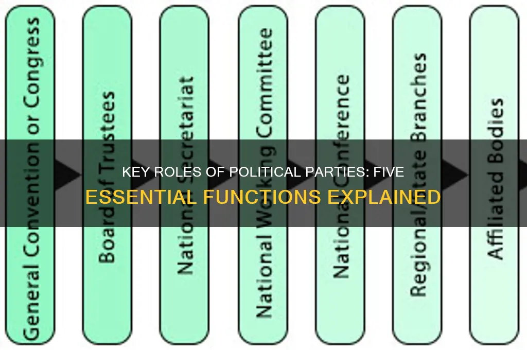 what are the five functions of a political party