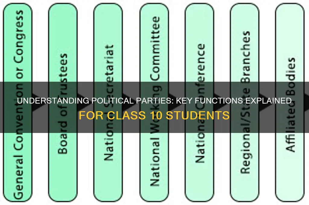 what are the function of political parties class 10