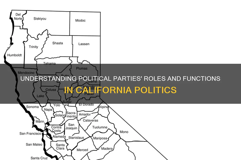 what are the functions of political parties in california