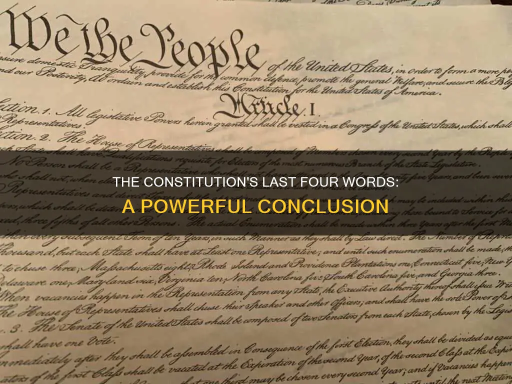what are the last four words of the constitution