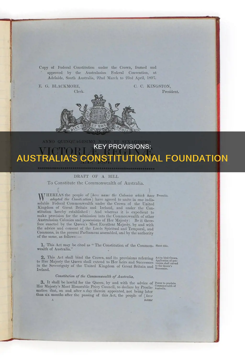 what are the main provisions of the australian constitution
