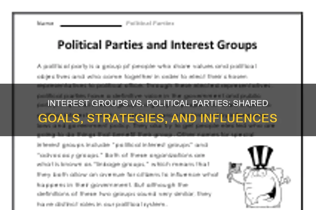 what are the similarities between interest groups and political parties