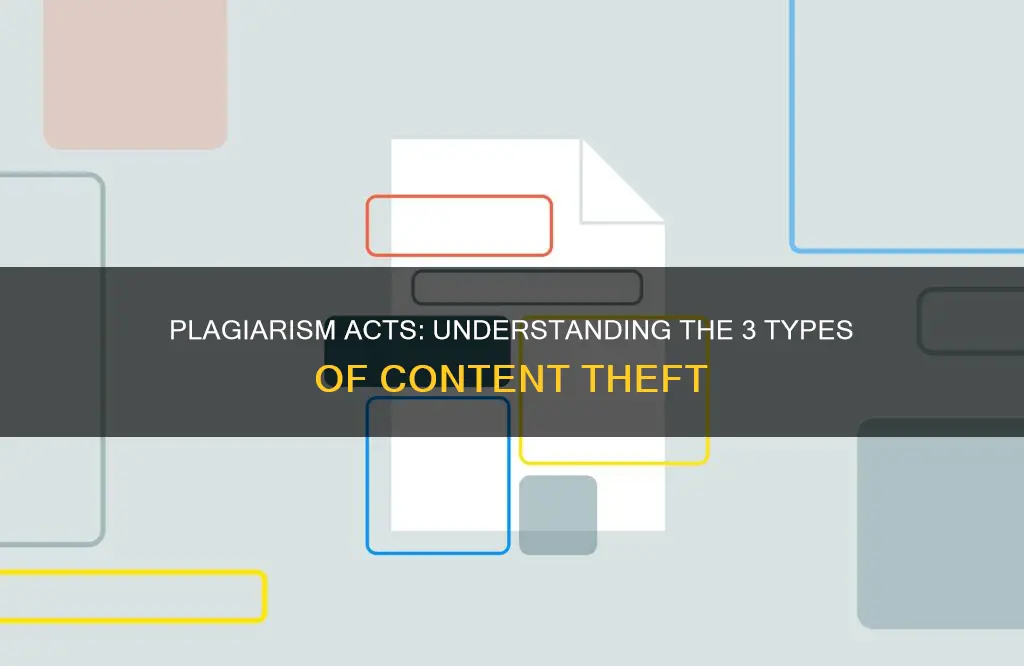 what are the three different acts that constitute plagiarism