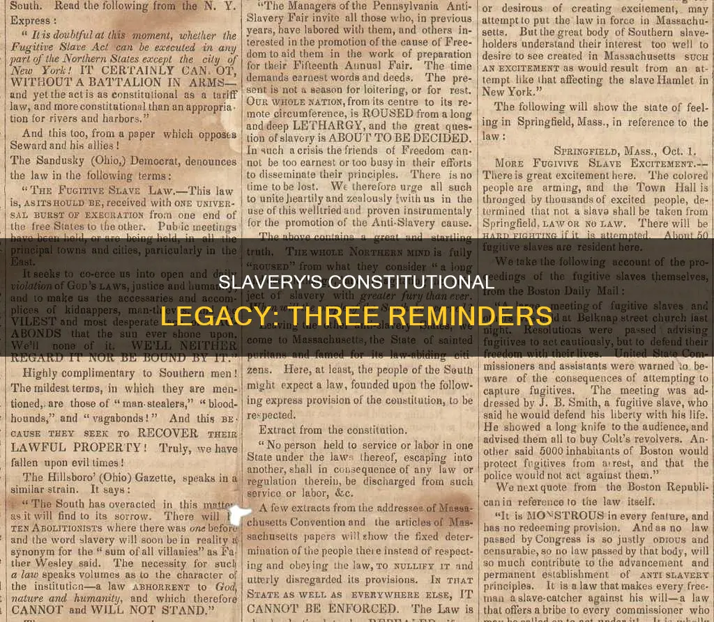 what are the three references to slavery in the constitution