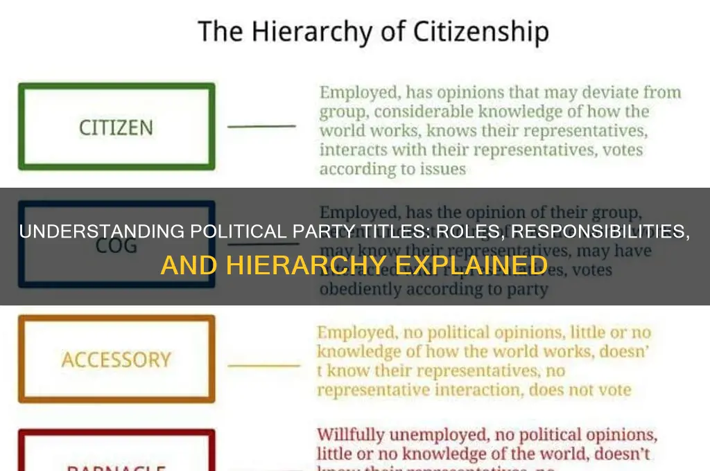 what are the titles of a political party