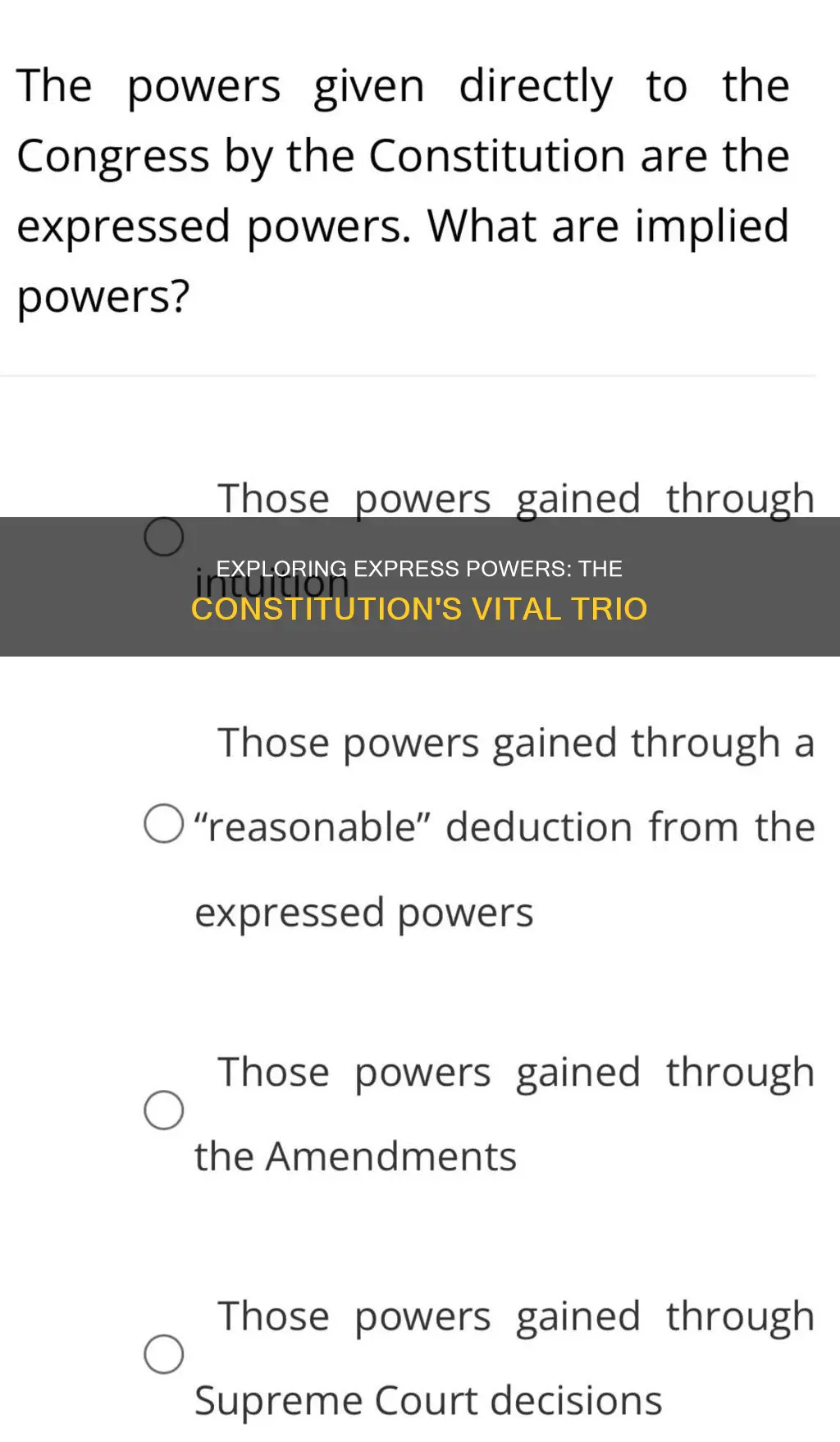 what are three expressed powers drafted in the constitution
