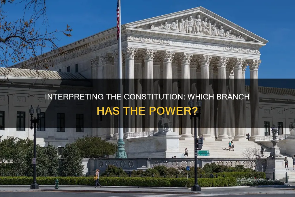 what branch interprets on matters concerning the constitution