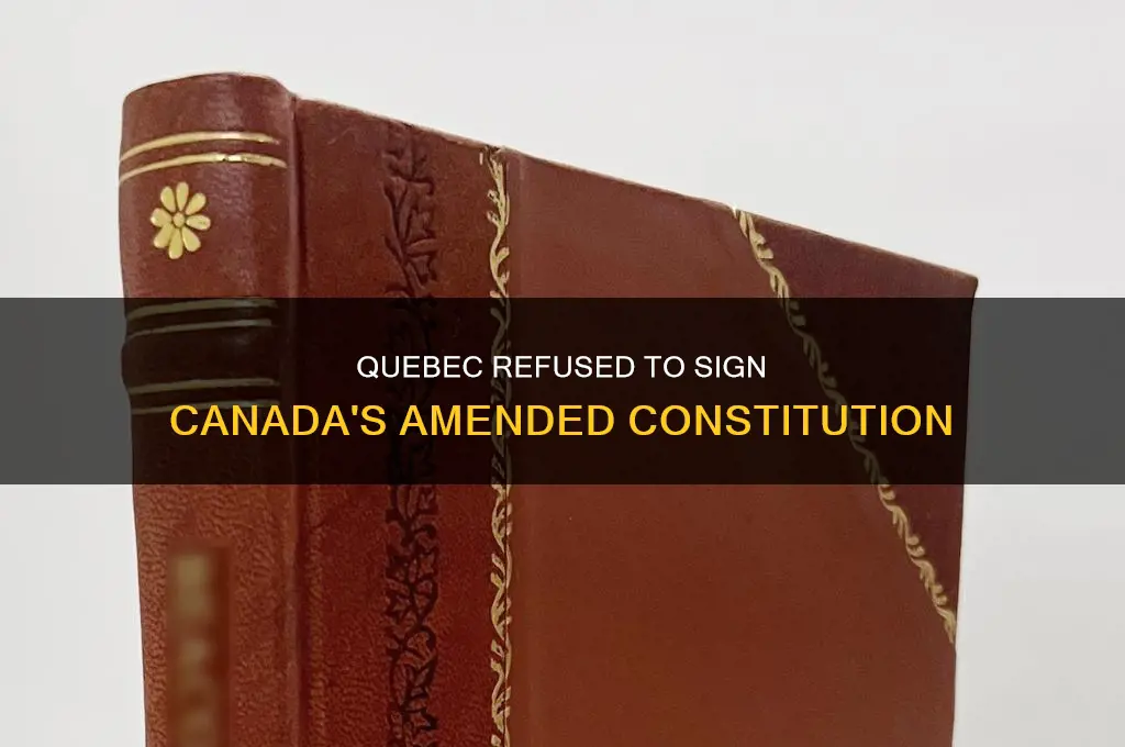 what canadian province did not sign the amended constitution