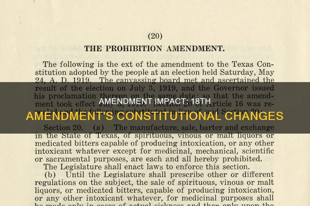 what changes did the 18th amendment make on the constitution