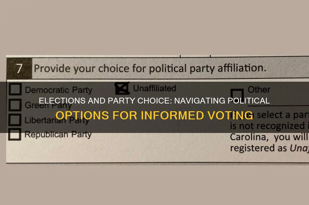 what choices do elections offer for choosing a political party