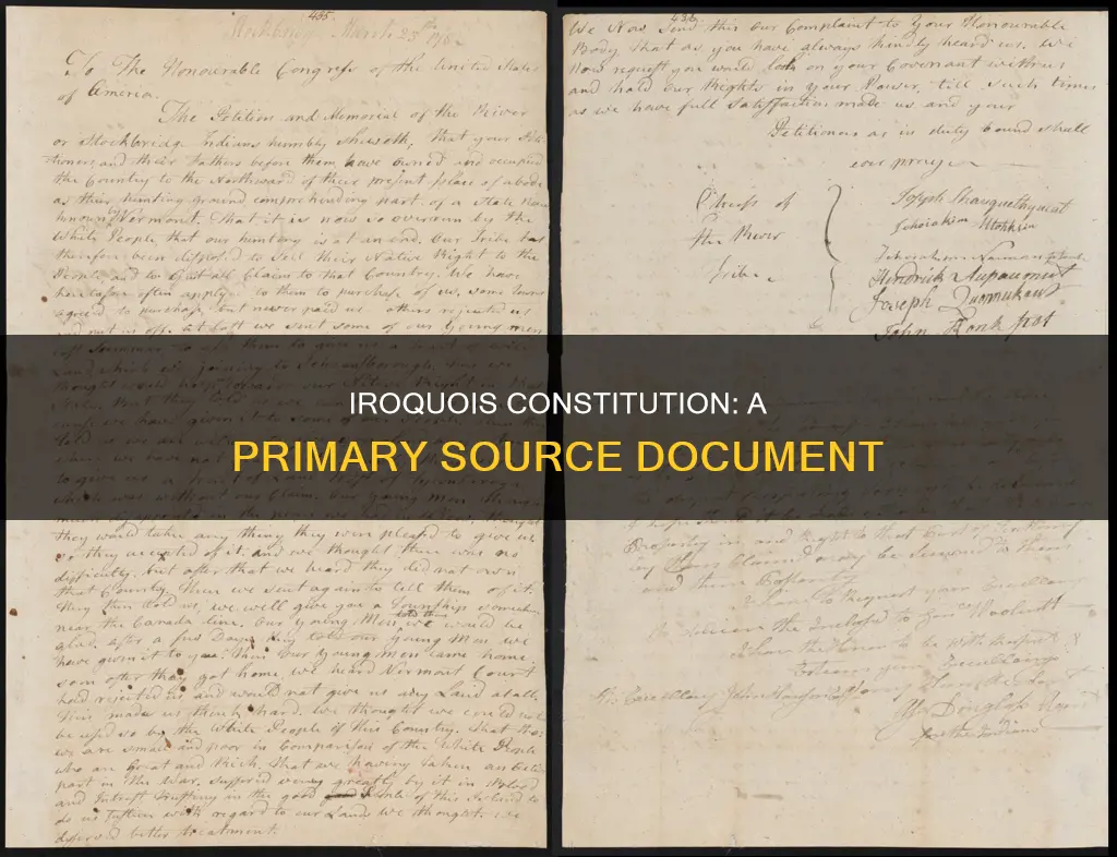 what classifies the iroquois constitution as a primary-source document