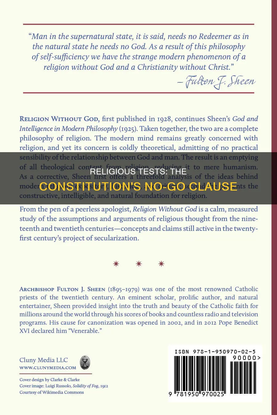 what clause in the constitution forbids a religious test