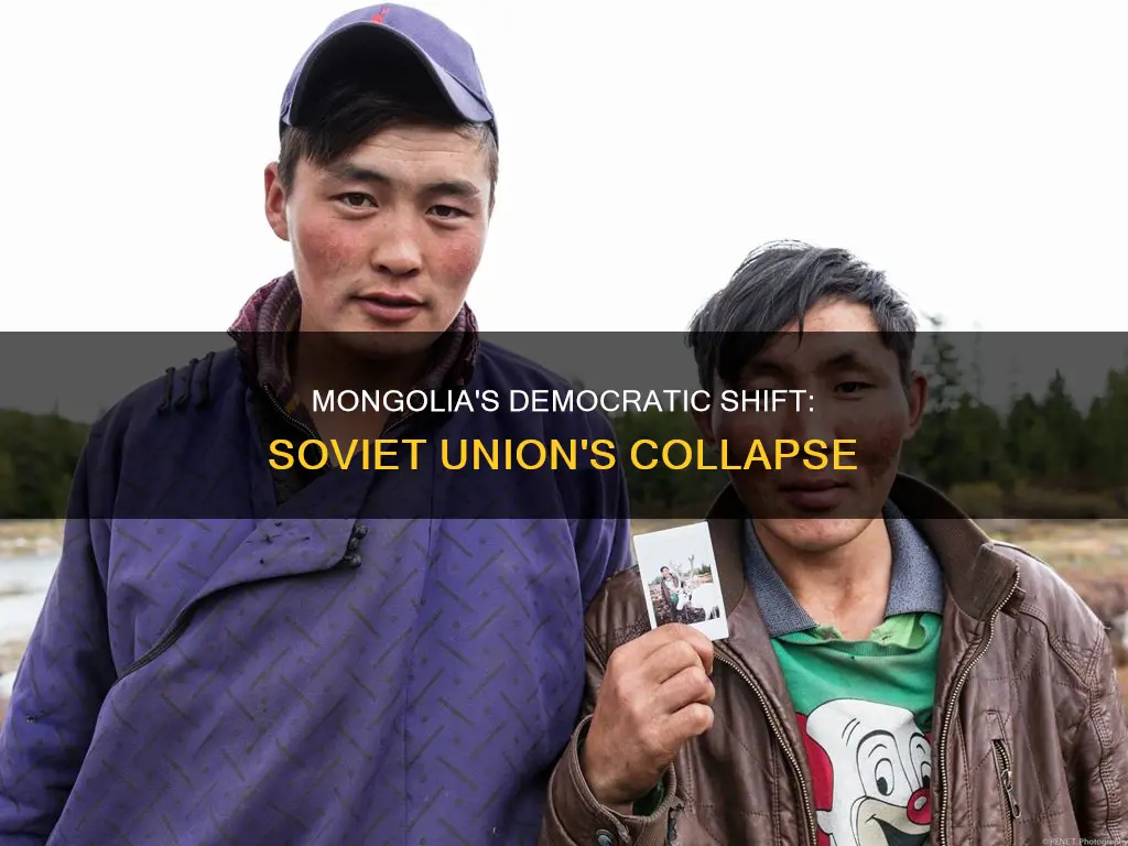 what collapsed causeing mongolia to adopt a democratic constitution