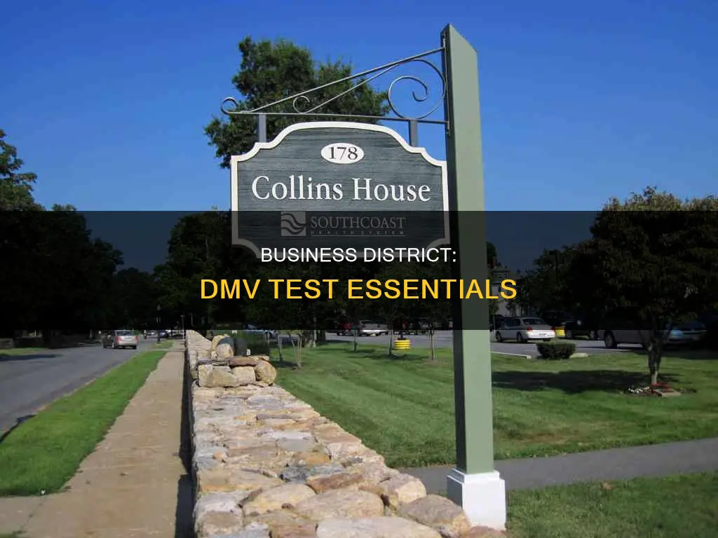 what constitutes a business district for a dmv test