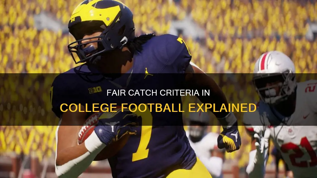 what constitutes a fair catch in college football