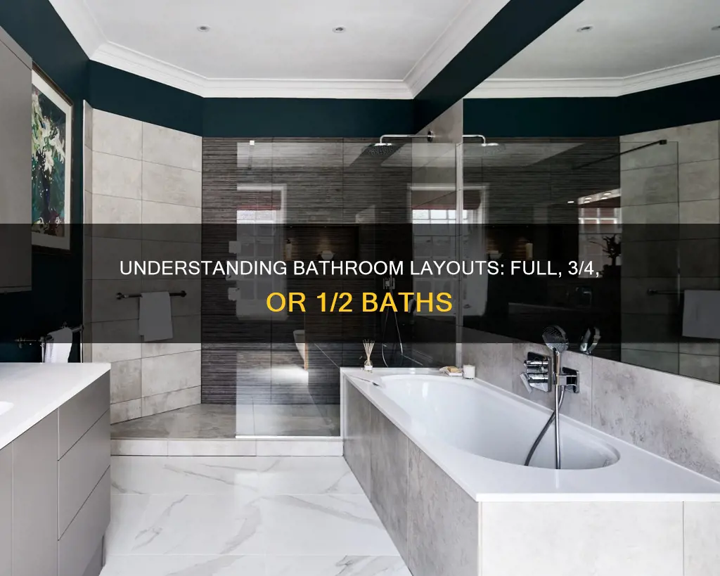 what constitutes a full 3 4 or 1 2 bathroom