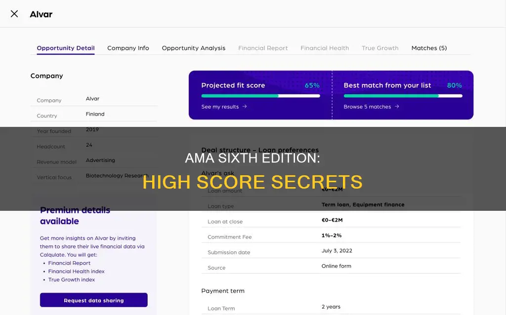what constitutes a high score ama sixth edition