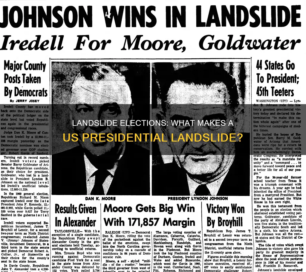 what constitutes a landslide in us presidential election