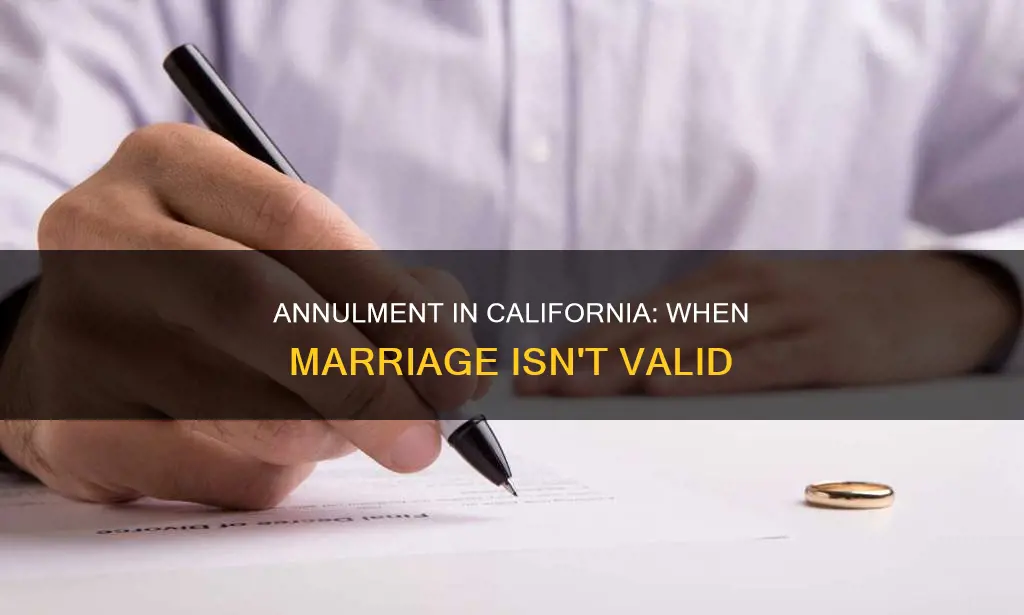 what constitutes a marriage a annulment in california