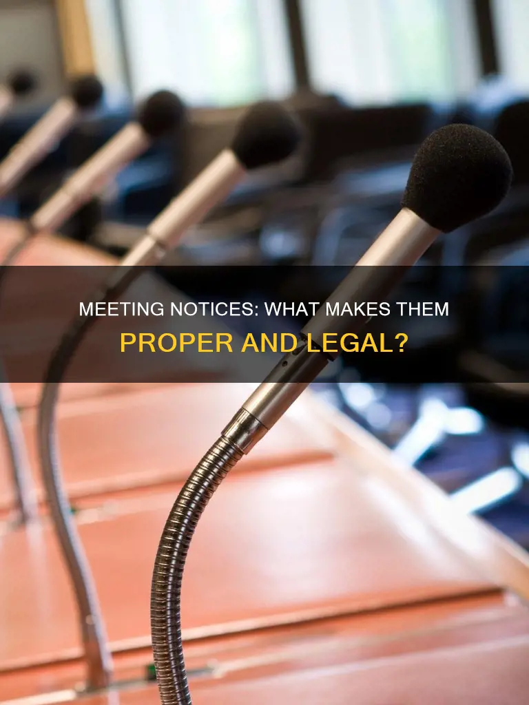 what constitutes a proper notice of an open meeting