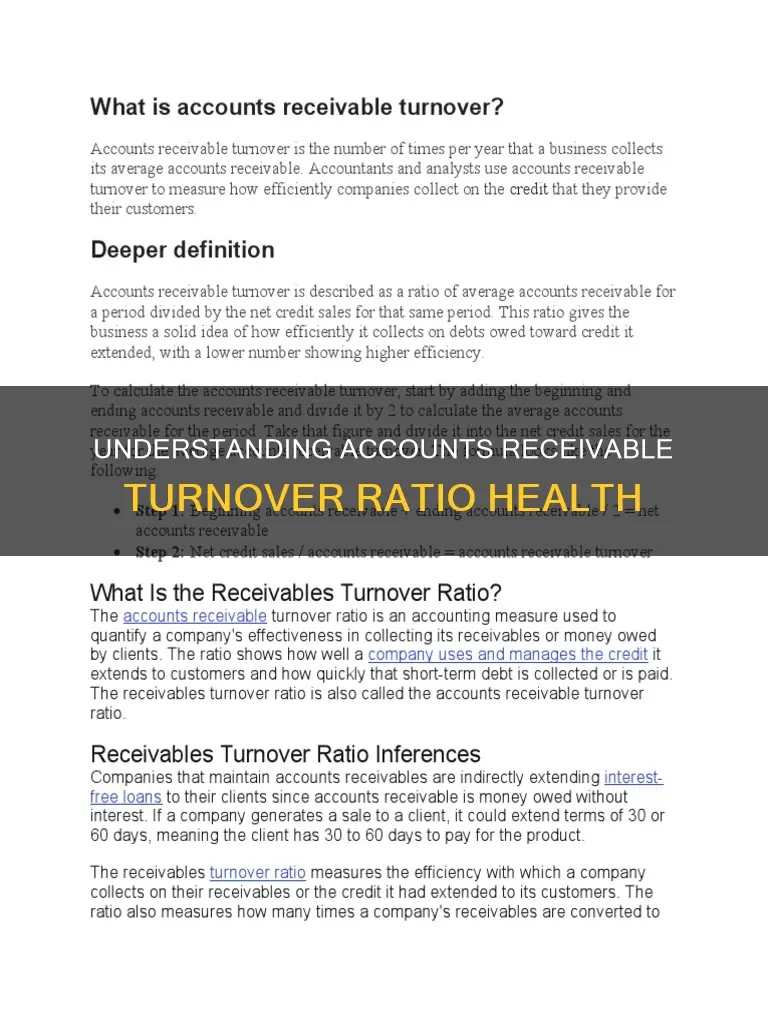 what constitutes a reasonable accounts receivable turnover ratio